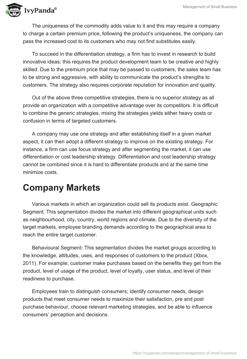 Management of Small Business. Page 3