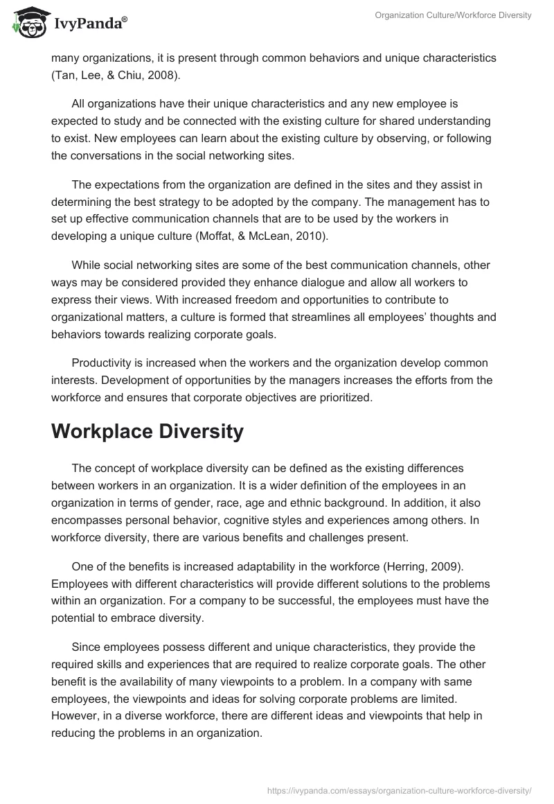 Organization Culture/Workforce Diversity. Page 3