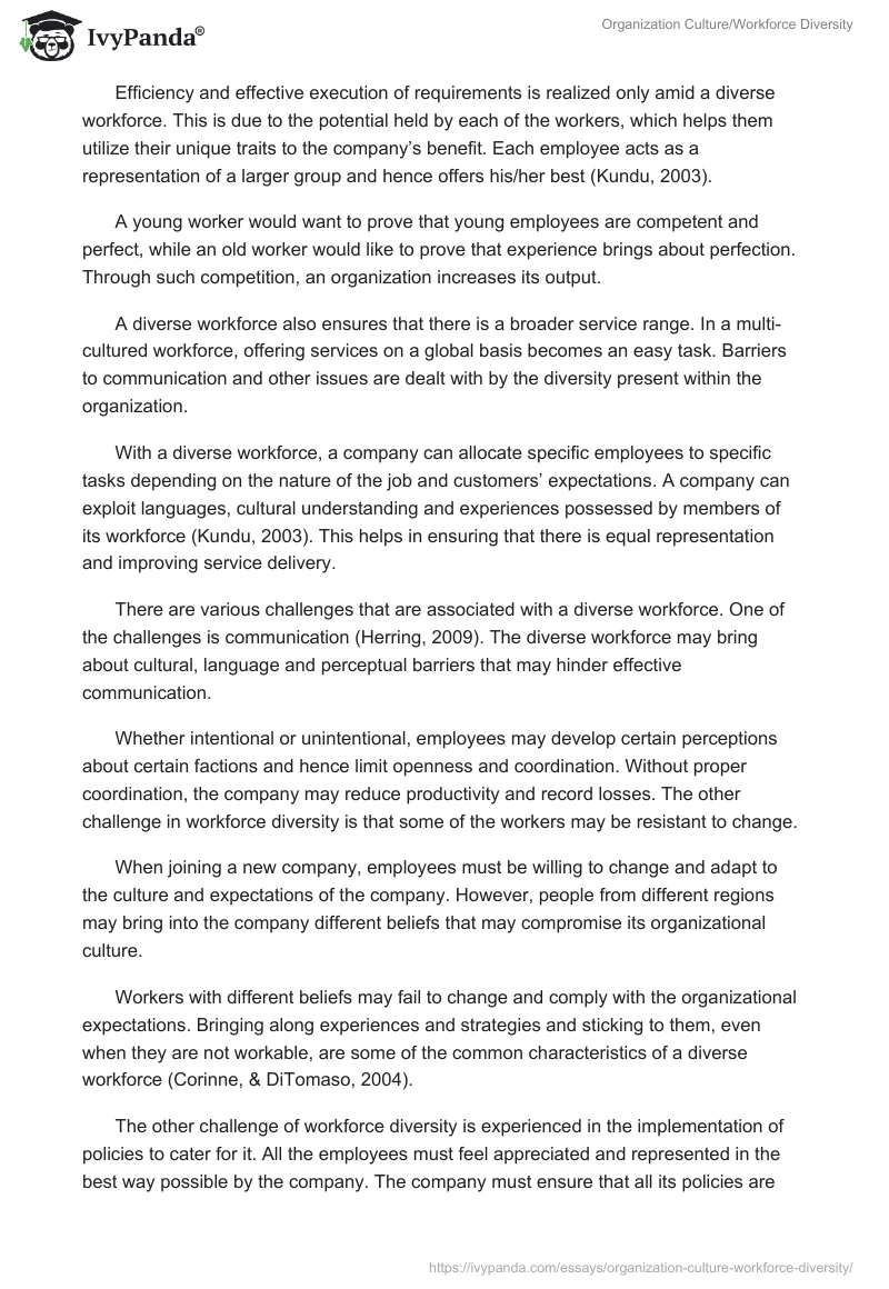 Organization Culture/Workforce Diversity. Page 4