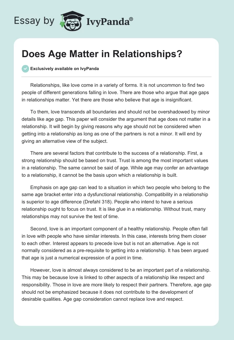 Does Age Matter in Relationships?. Page 1