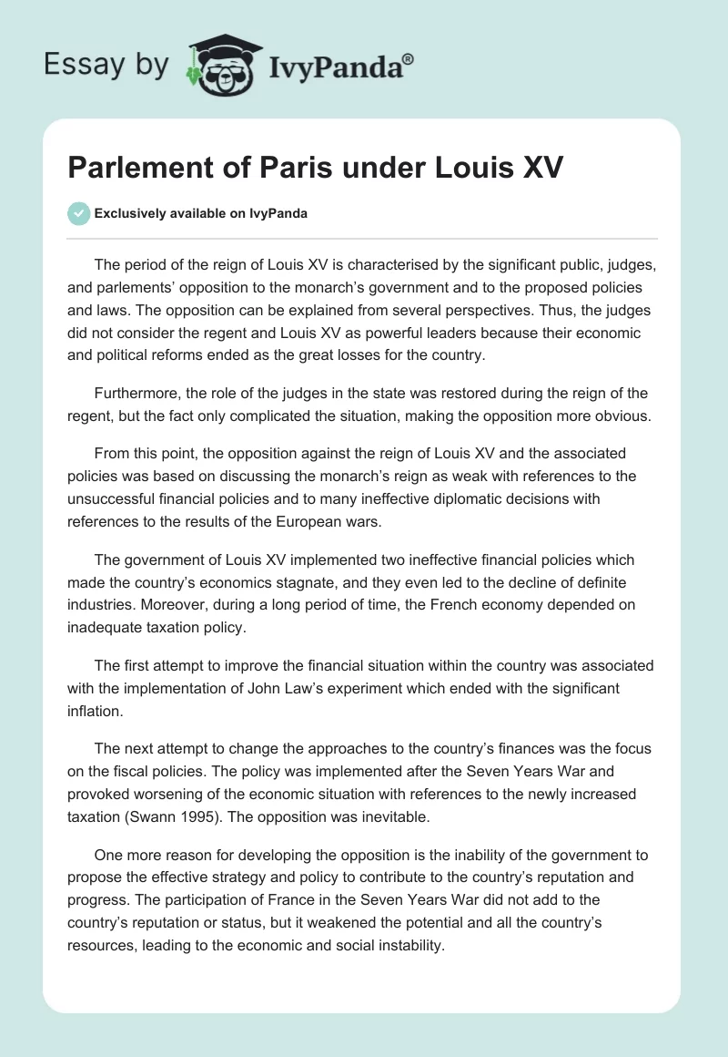 Parlement of Paris under Louis XV. Page 1