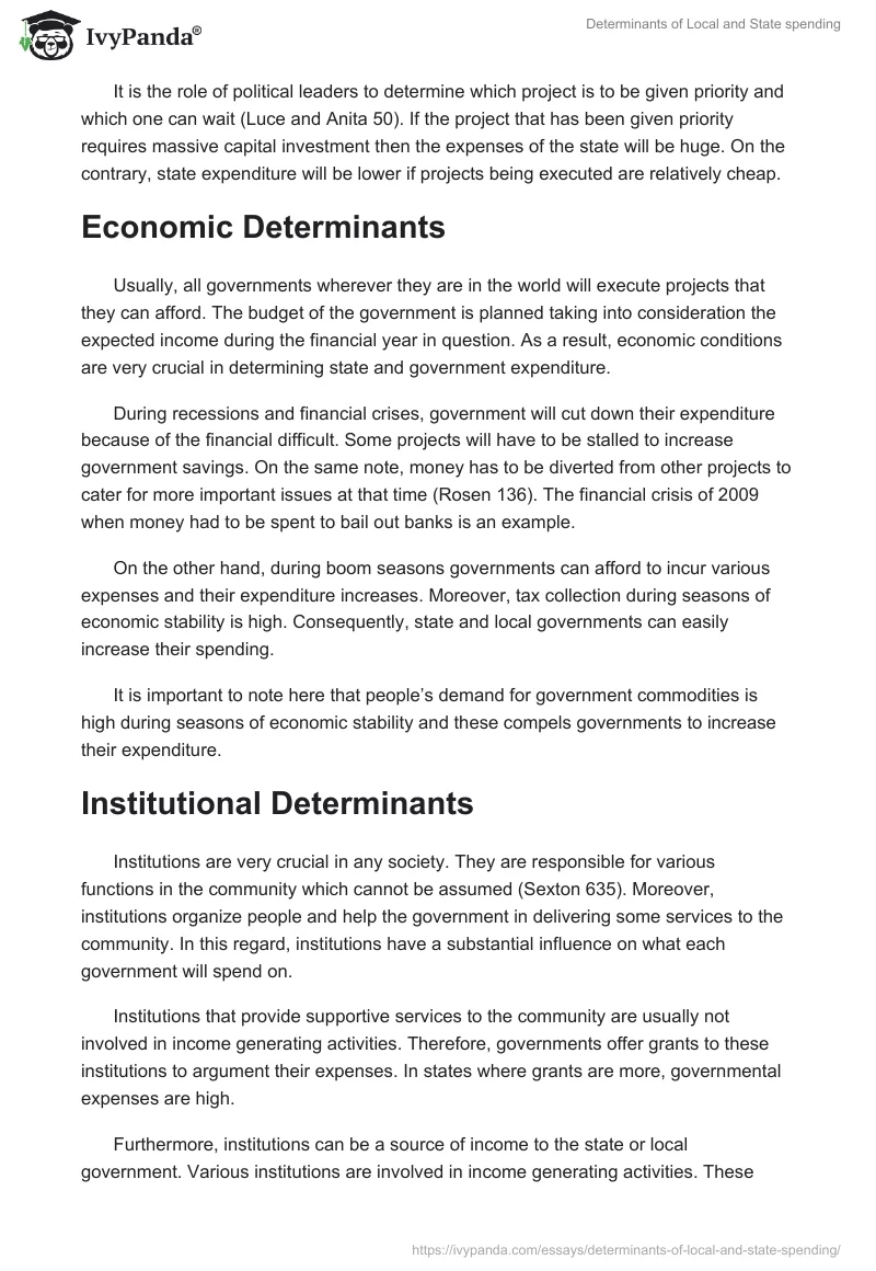 Determinants of Local and State spending. Page 3