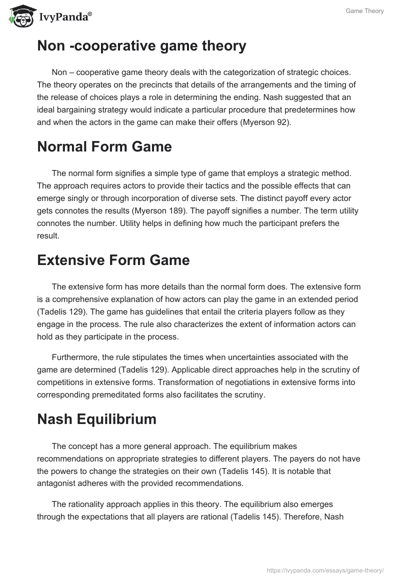 Game Theory. Page 2