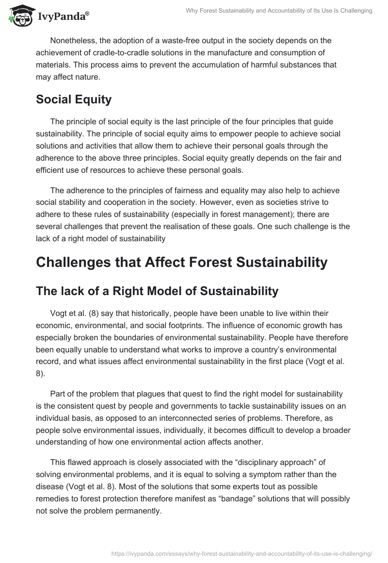 Why Forest Sustainability and Accountability of Its Use Is Challenging. Page 3