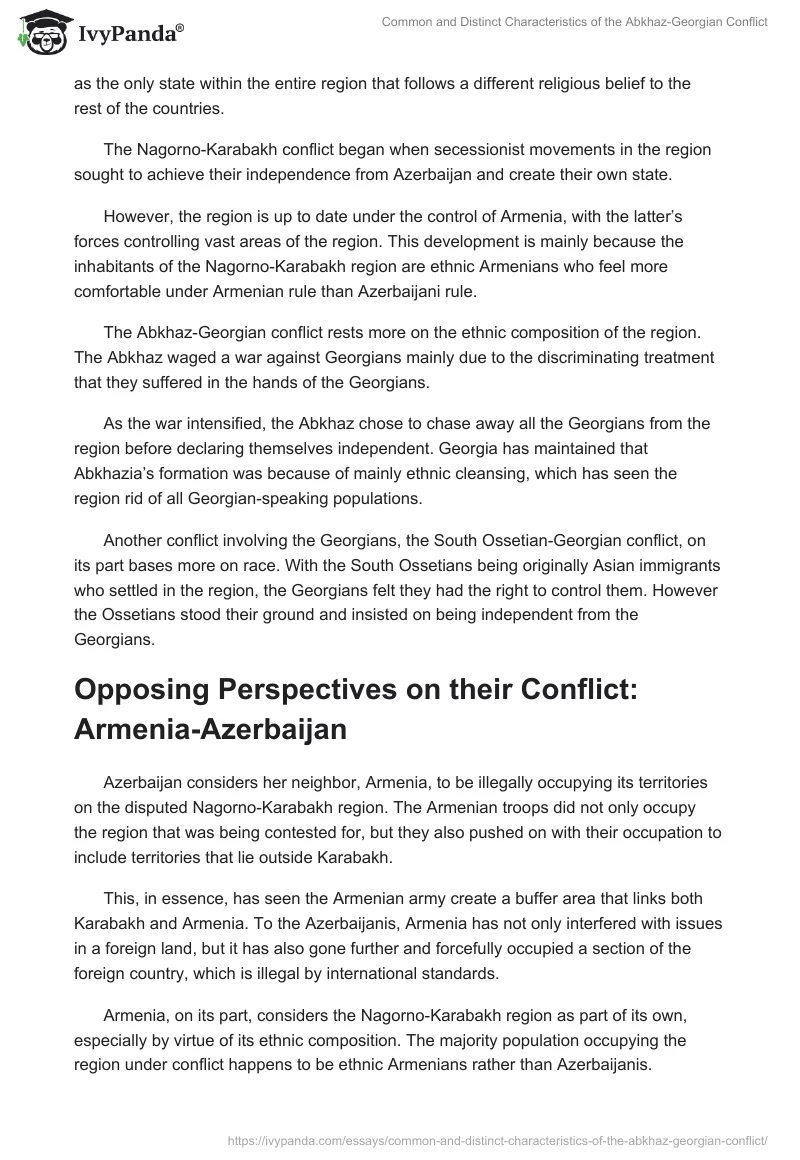 Common and Distinct Characteristics of the Abkhaz-Georgian Conflict. Page 2