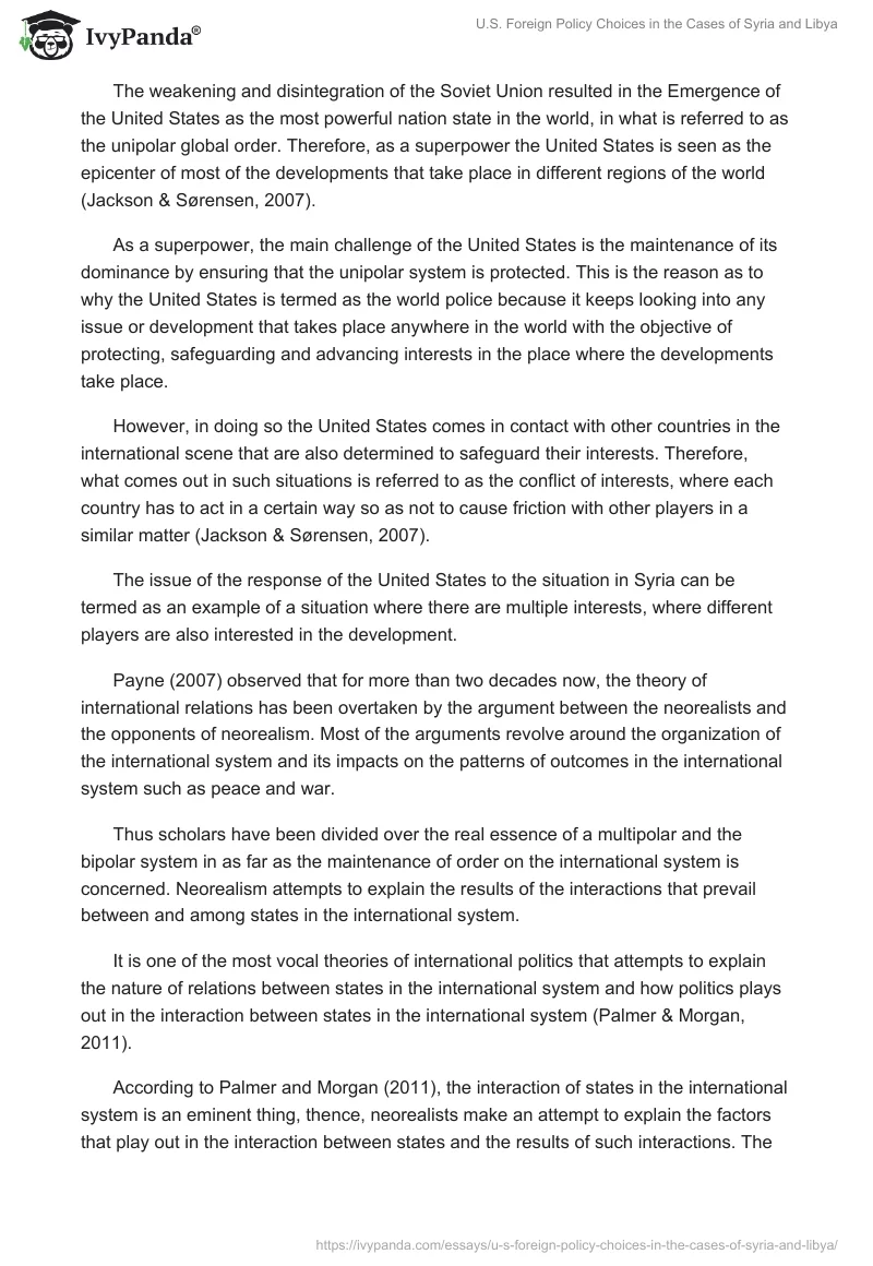 U.S. Foreign Policy Choices in the Cases of Syria and Libya. Page 4