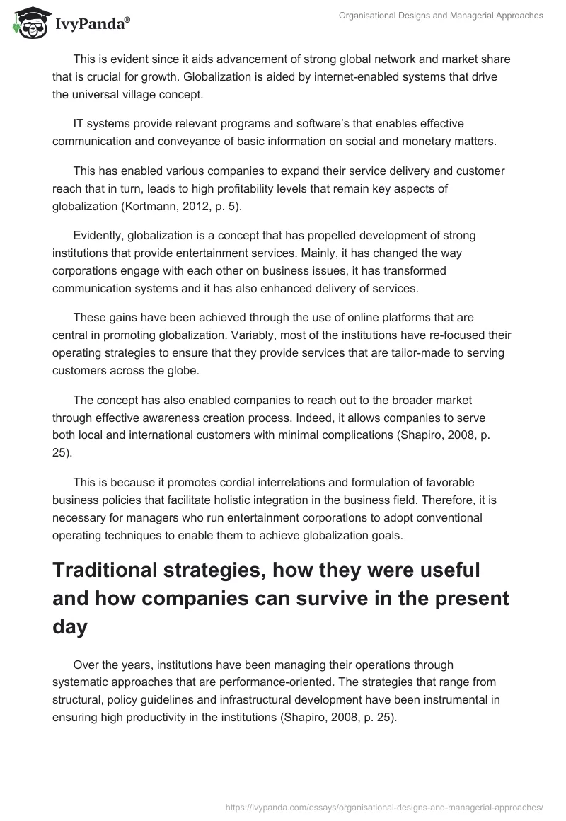 Organisational Designs and Managerial Approaches. Page 3