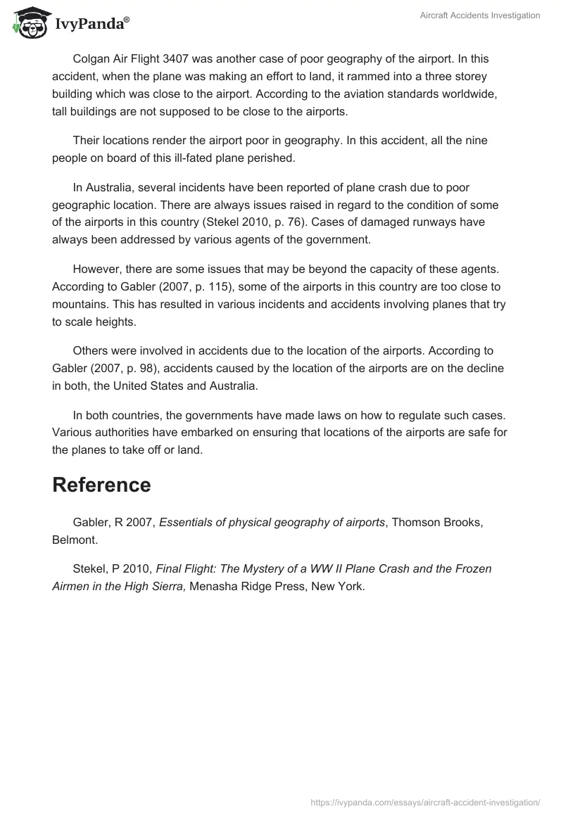 Aircraft Accidents Investigation. Page 2