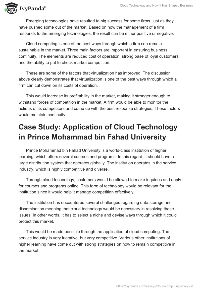 Cloud Technology and How It Has Shaped Business. Page 5