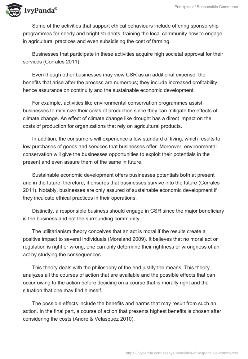 Principles of Responsible Commerce. Page 3