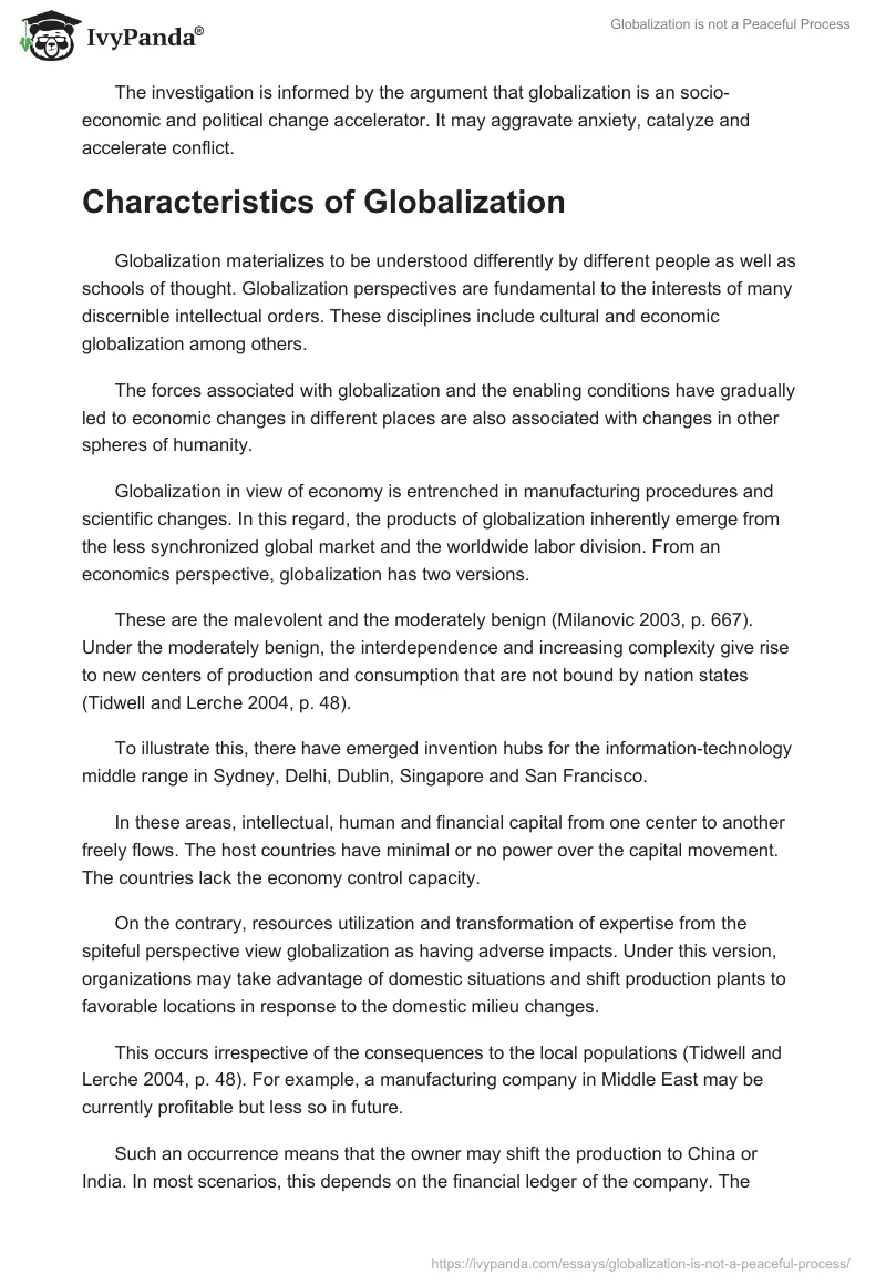 Globalization is not a Peaceful Process. Page 2