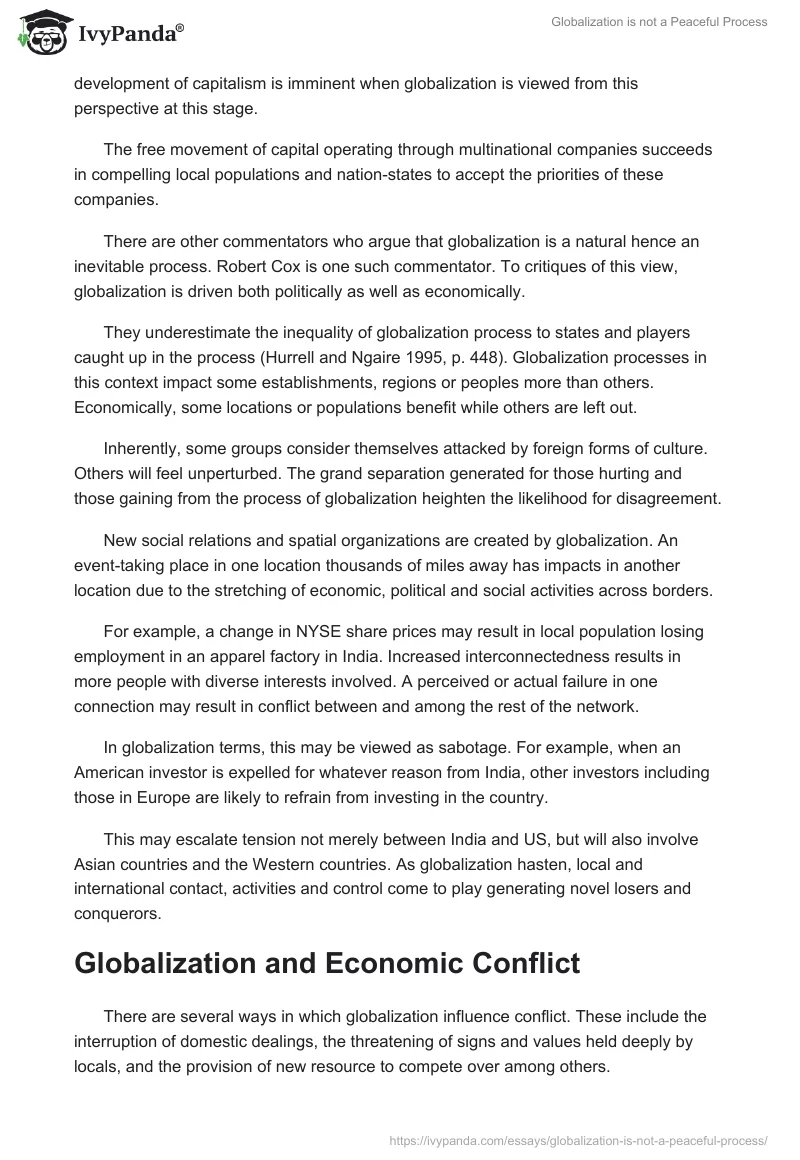 Globalization is not a Peaceful Process. Page 3