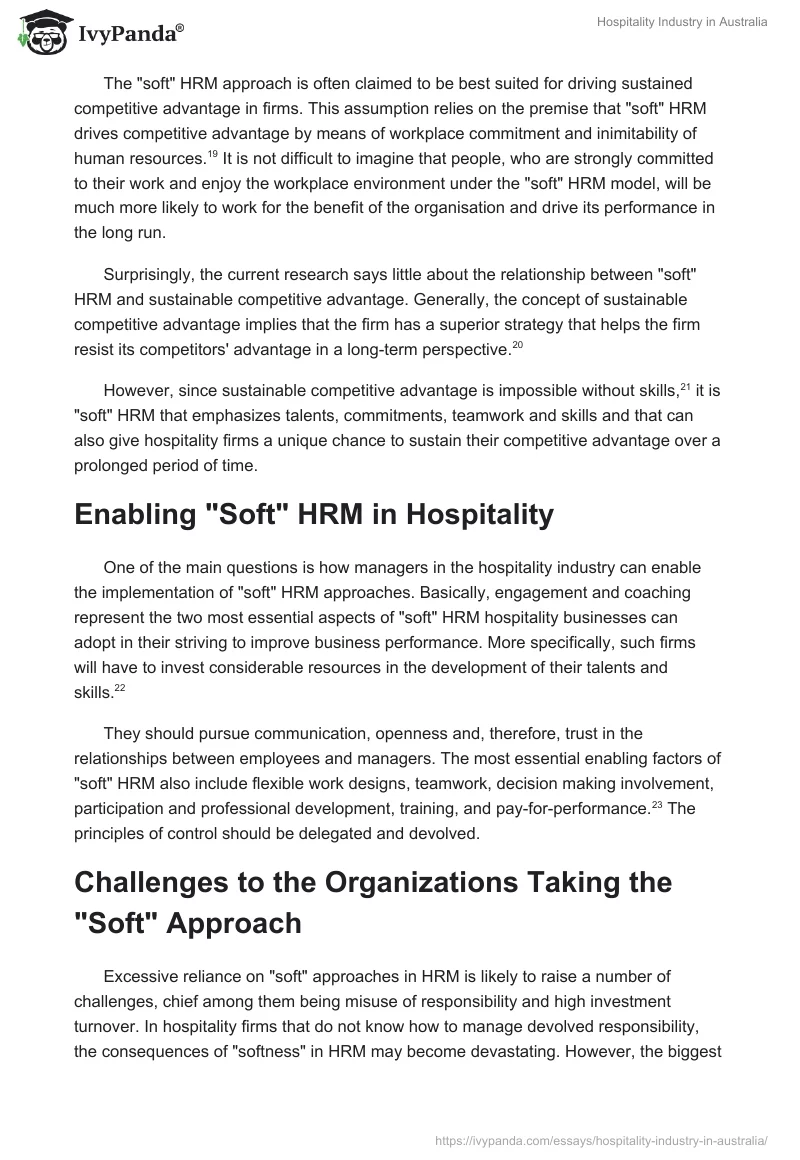 Hospitality Industry in Australia. Page 4