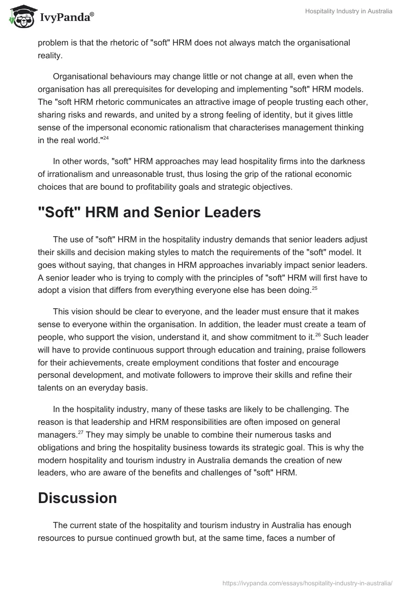 Hospitality Industry in Australia. Page 5
