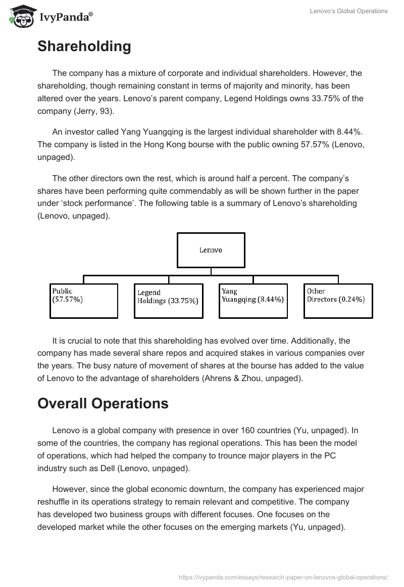 Lenovo’s Global Operations. Page 2
