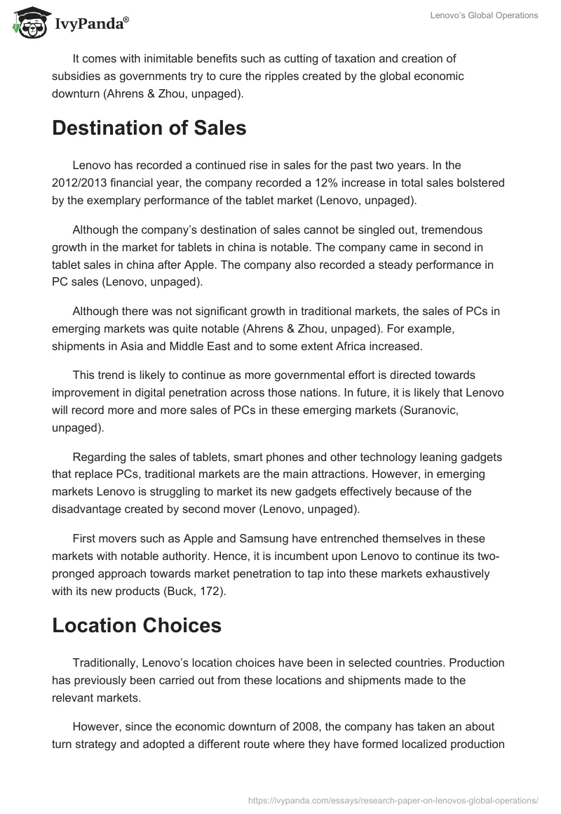 Lenovo’s Global Operations. Page 5