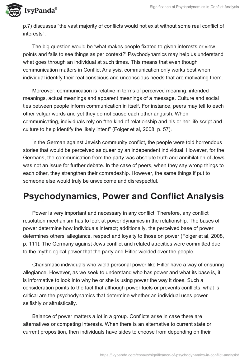 Significance of Psychodynamics in Conflict Analysis. Page 4