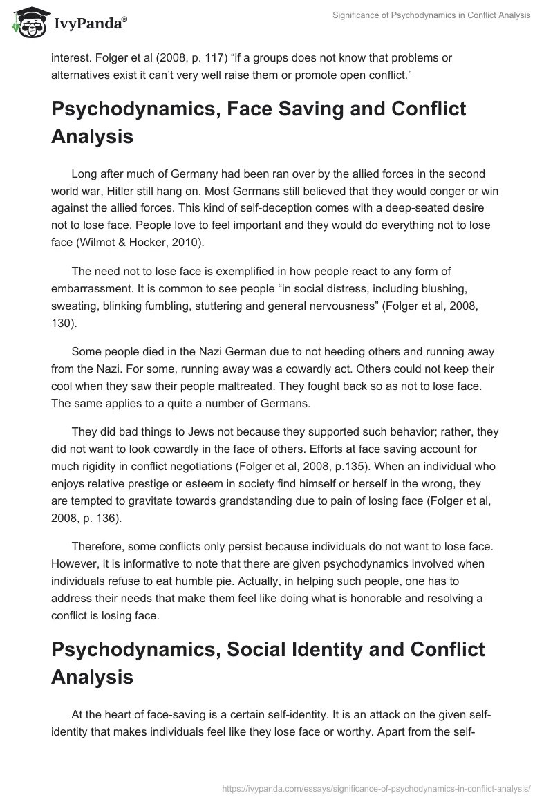 Significance of Psychodynamics in Conflict Analysis. Page 5