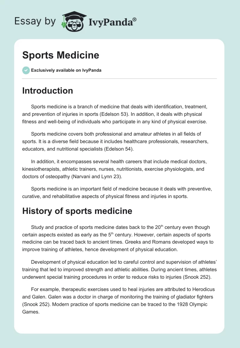 Sports Medicine. Page 1