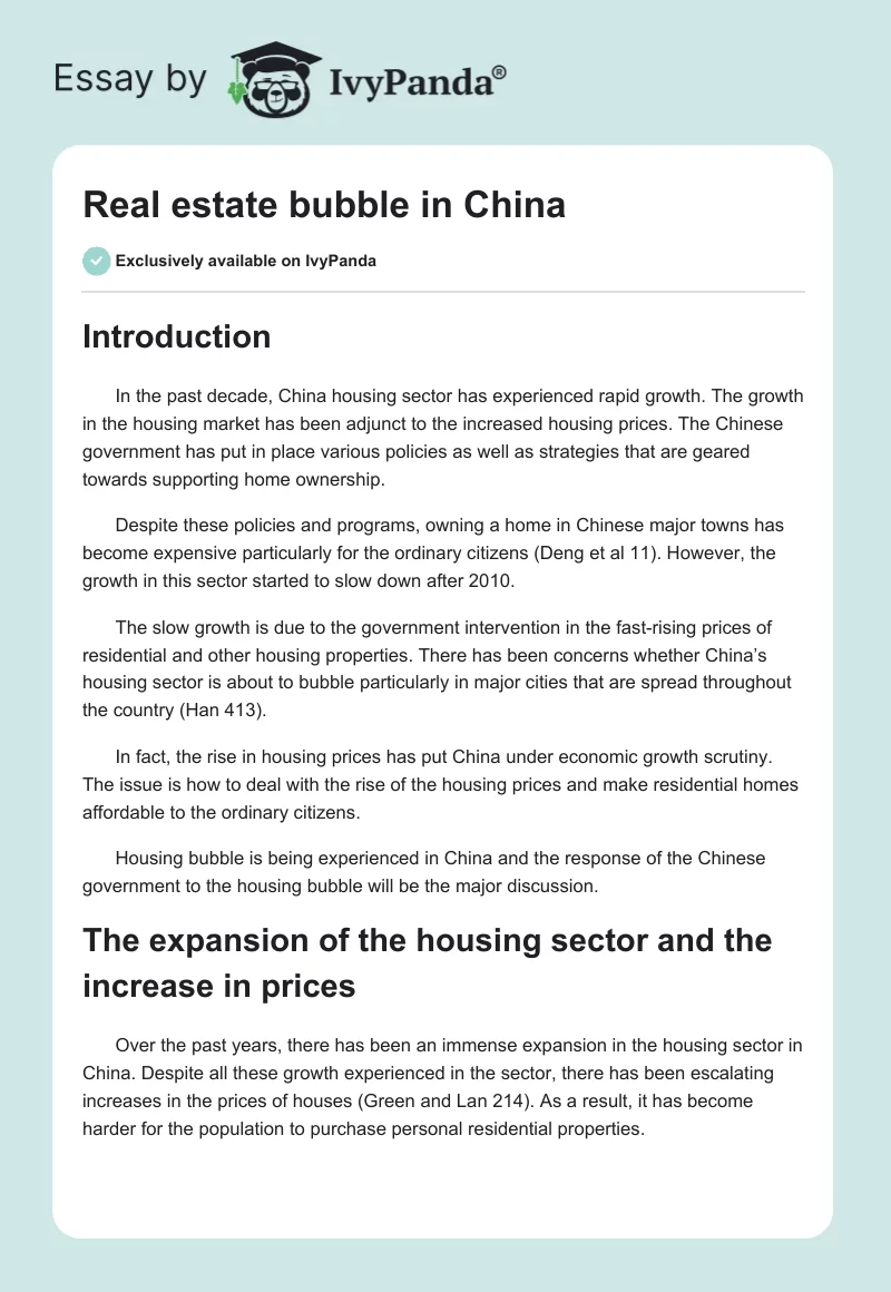 Real estate bubble in China. Page 1