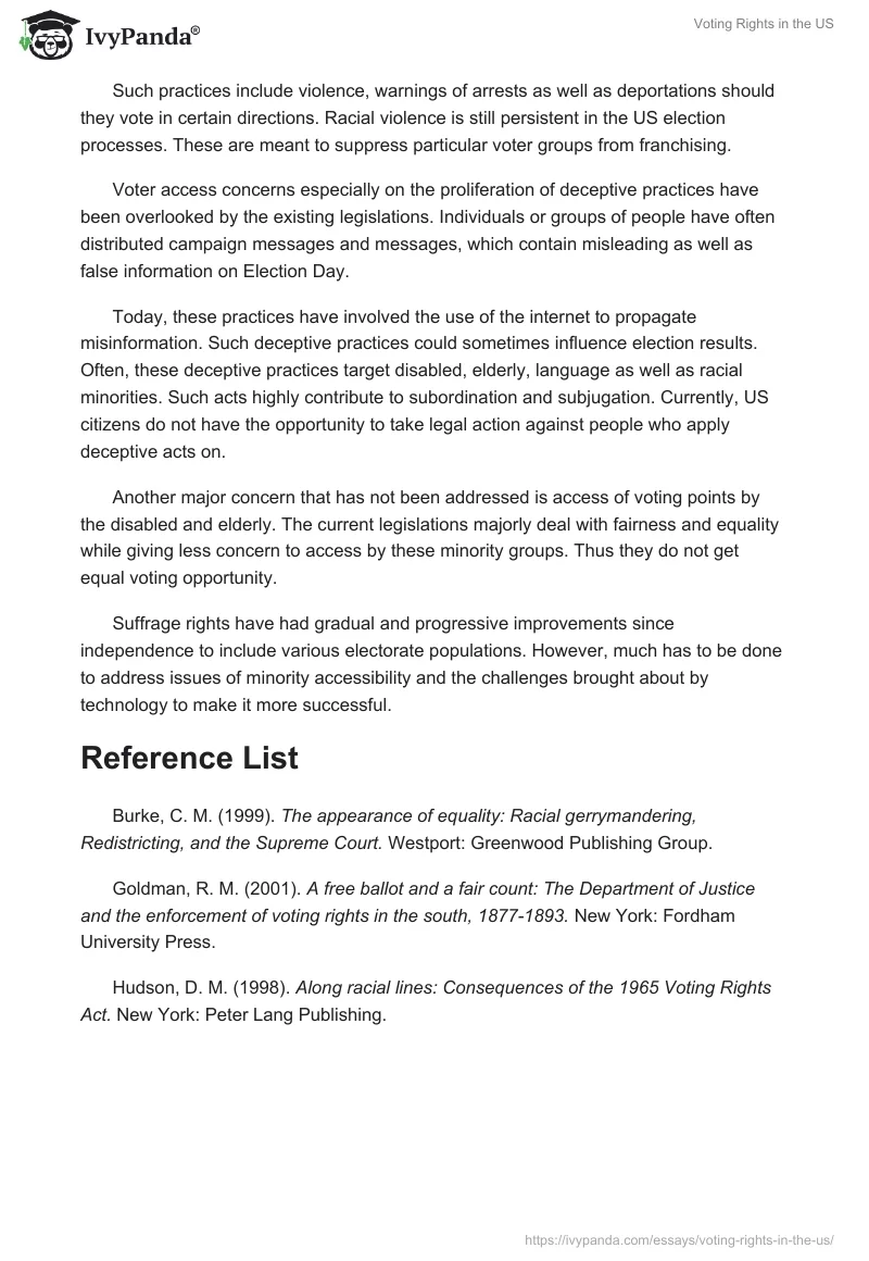Voting Rights in the US. Page 3