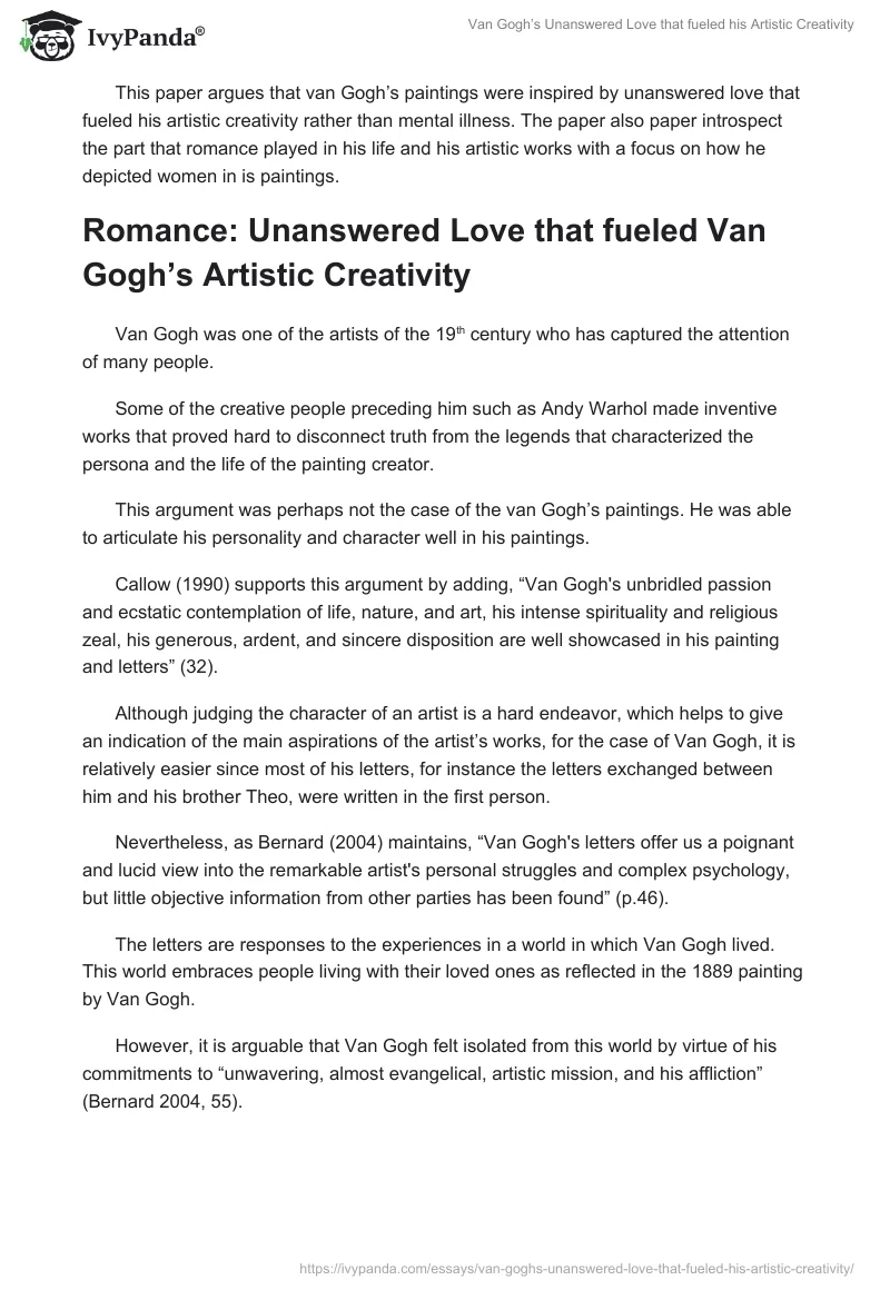 Van Gogh’s Unanswered Love That Fueled His Artistic Creativity. Page 2