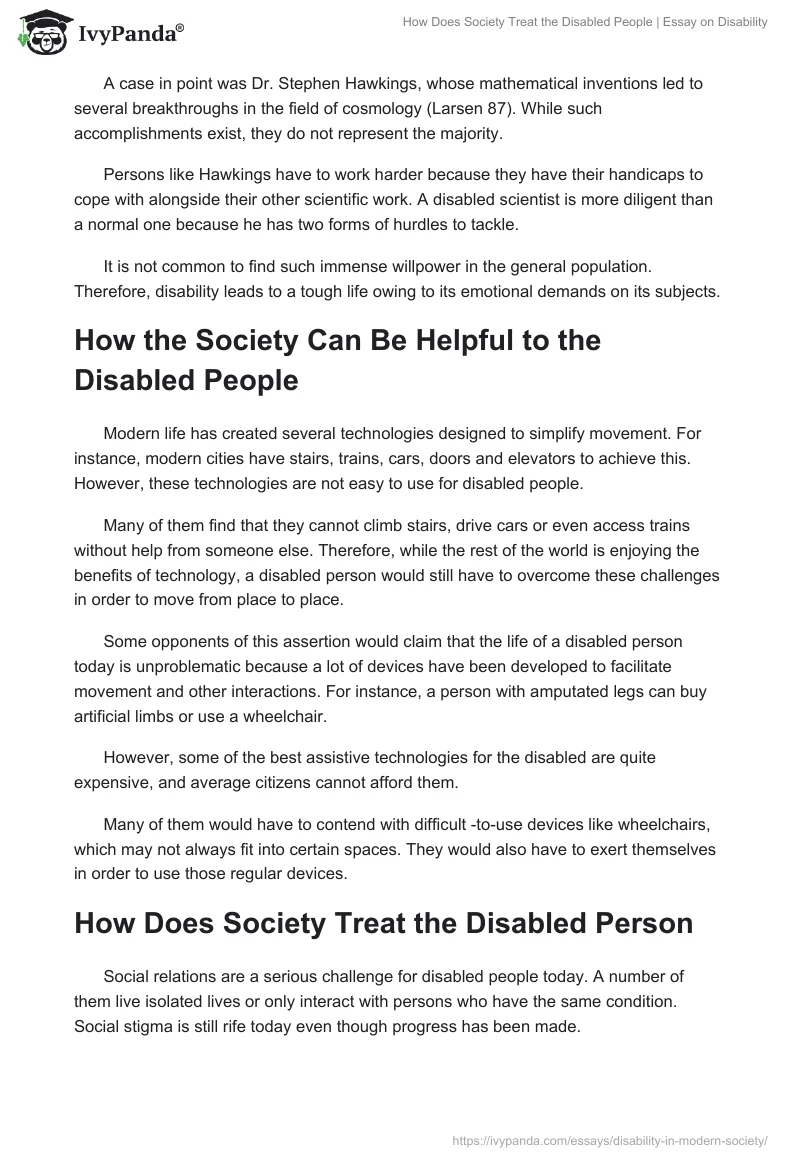 essay on how to help the disabled