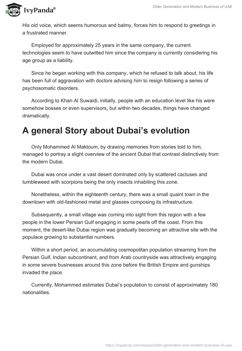 Older Generation and Modern Business of UAE. Page 3