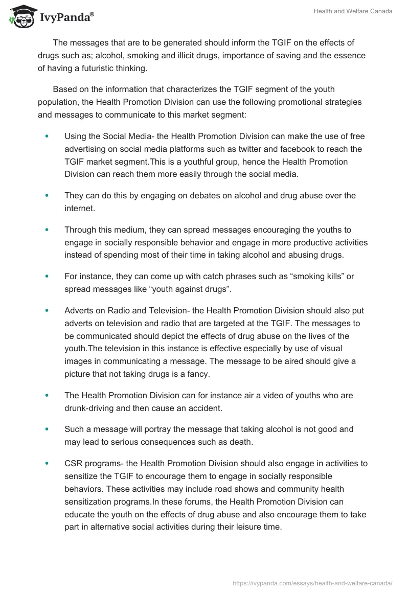 Health and Welfare Canada. Page 4