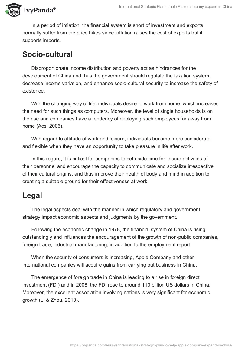 International Strategic Plan to Help Apple Company Expand in China. Page 2