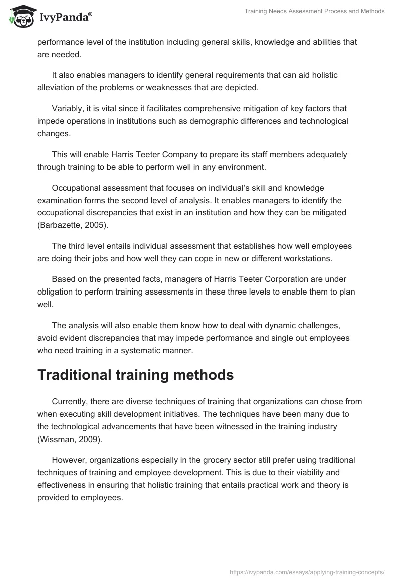 Training Needs Assessment Process and Methods. Page 3