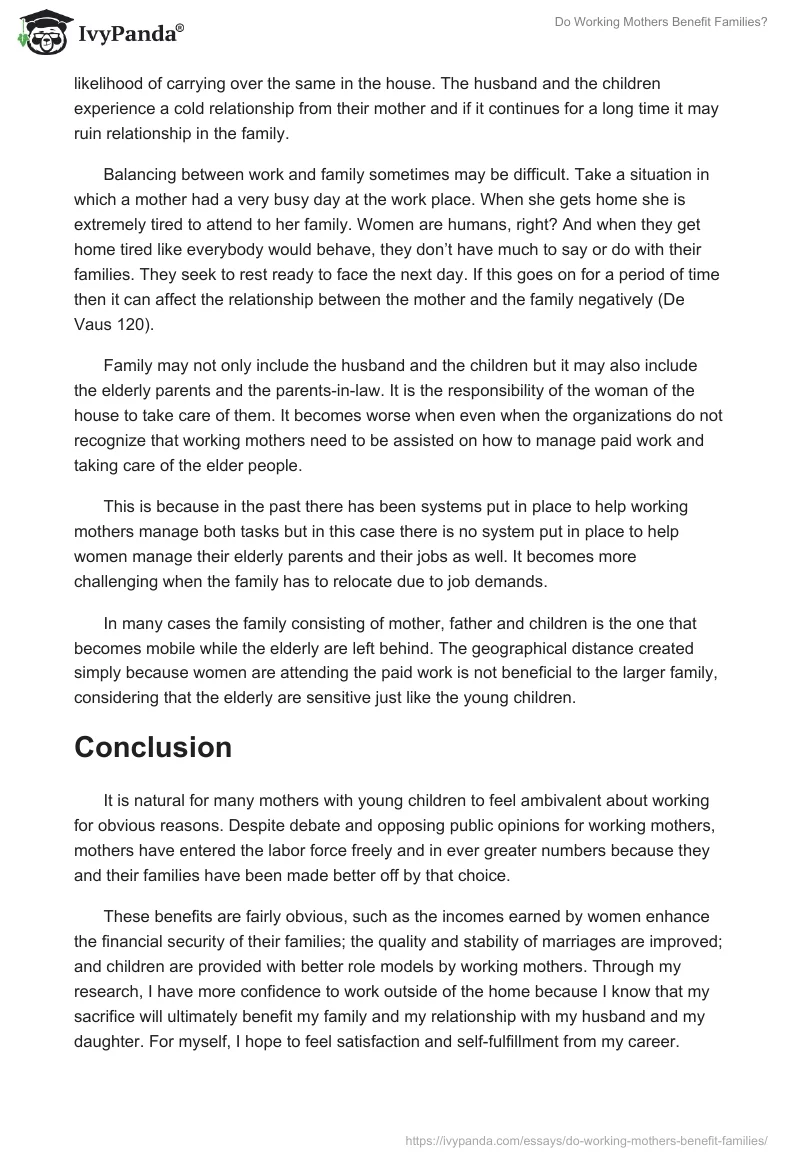 Do Working Mothers Benefit Families?. Page 5