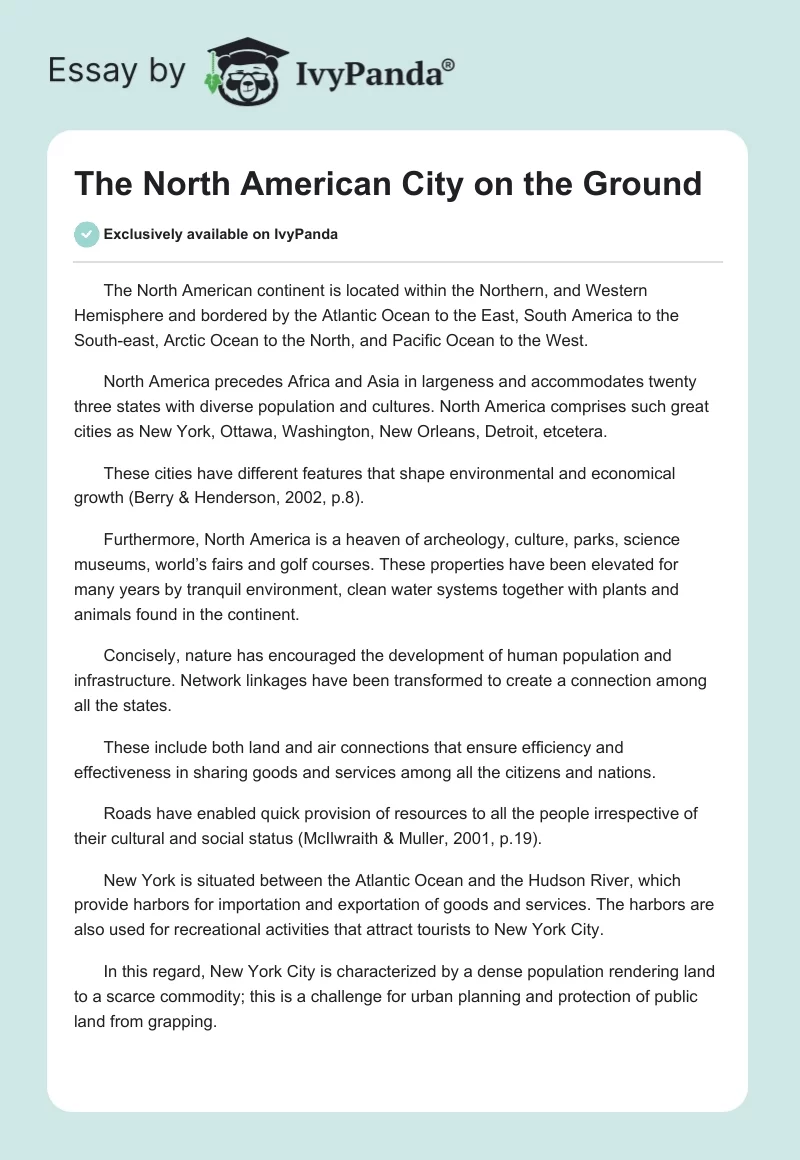 The North American City on the Ground. Page 1