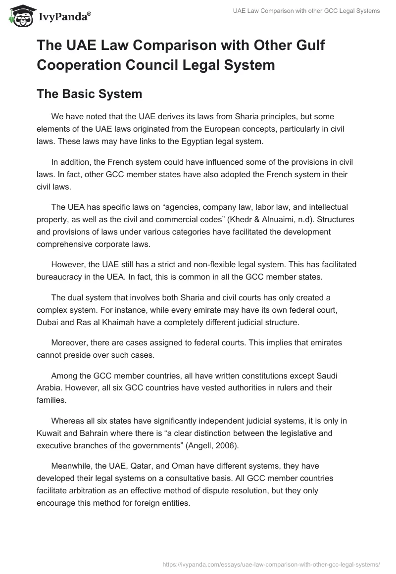 UAE Law Comparison with other GCC Legal Systems. Page 2