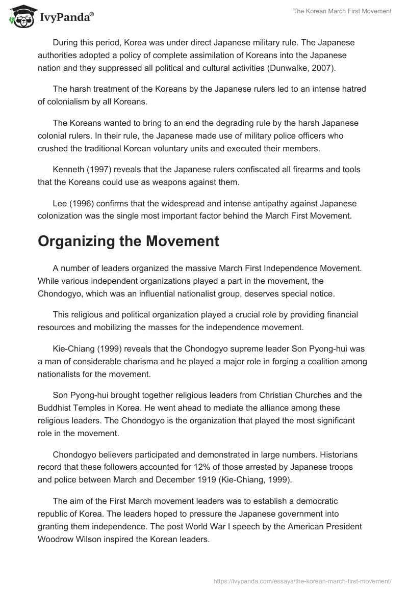 The Korean March First Movement. Page 2