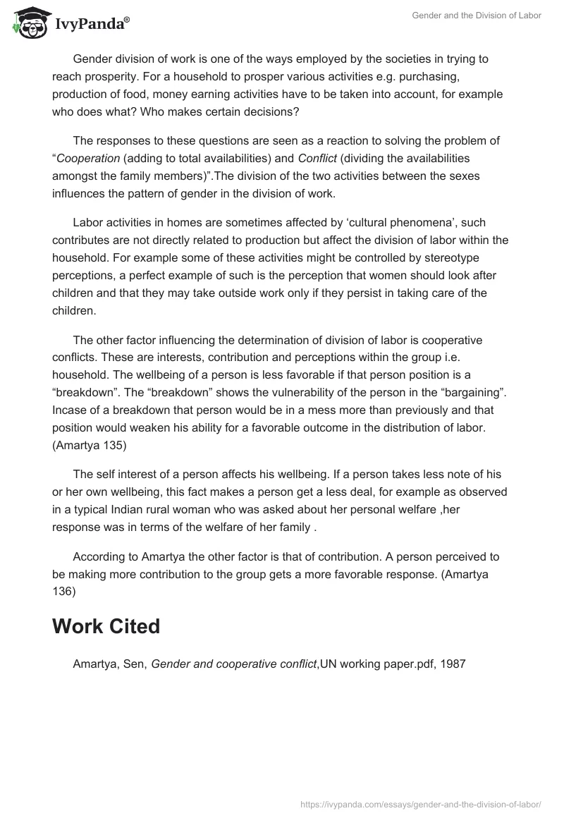 Gender and the Division of Labor. Page 2