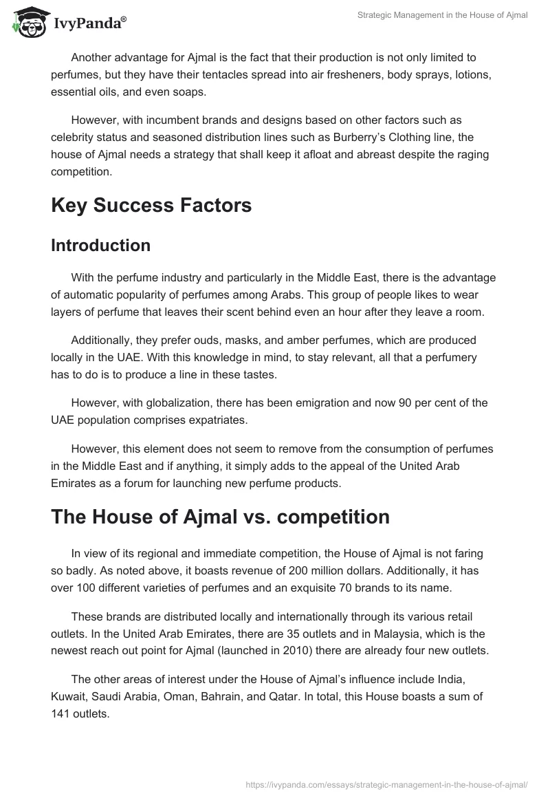 Strategic Management in the House of Ajmal. Page 3