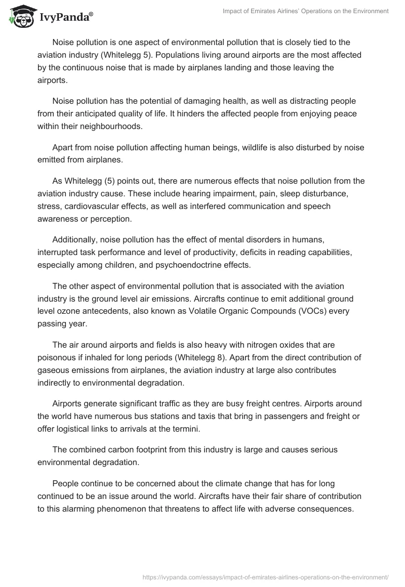 Impact of Emirates Airlines’ Operations on the Environment. Page 3