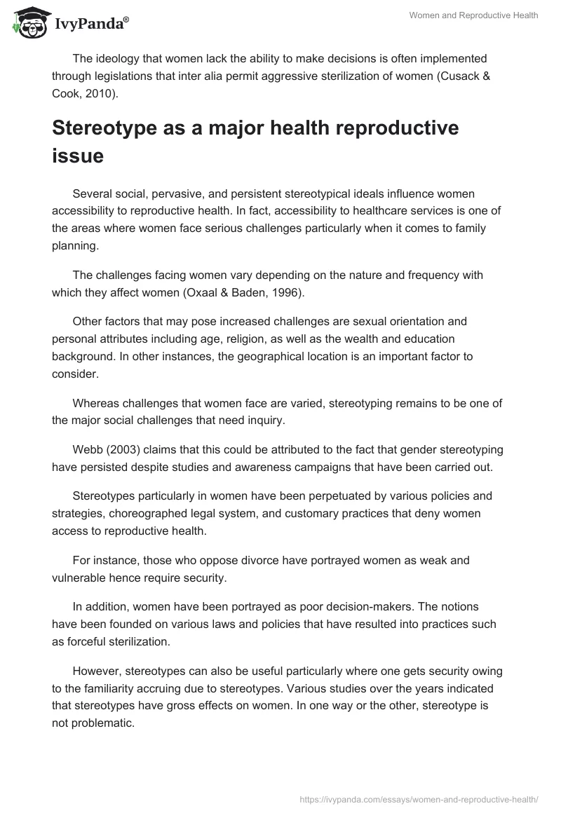 Women and Reproductive Health. Page 5