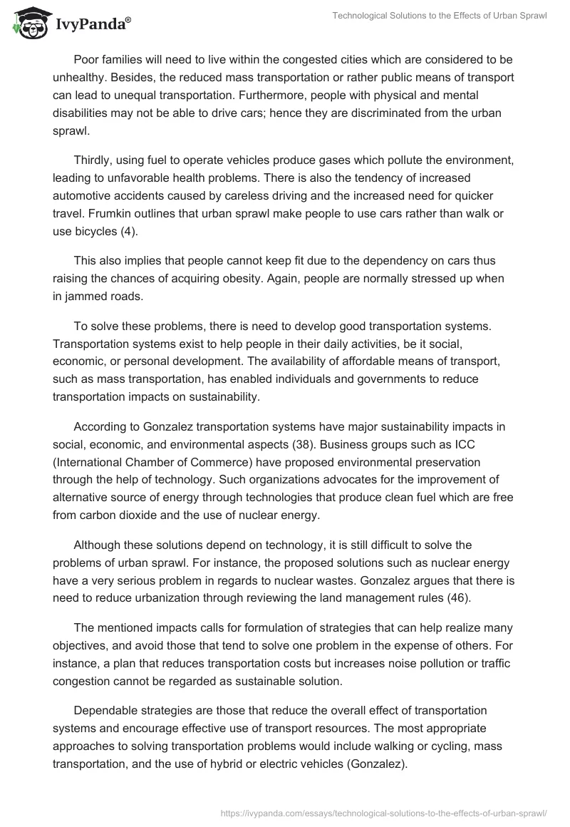 Technological Solutions to the Effects of Urban Sprawl. Page 2