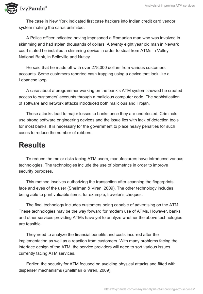 Analysis of improving ATM services. Page 3