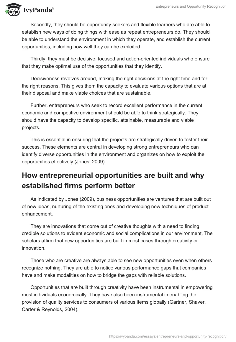 Entrepreneurs and Opportunity Recognition. Page 4