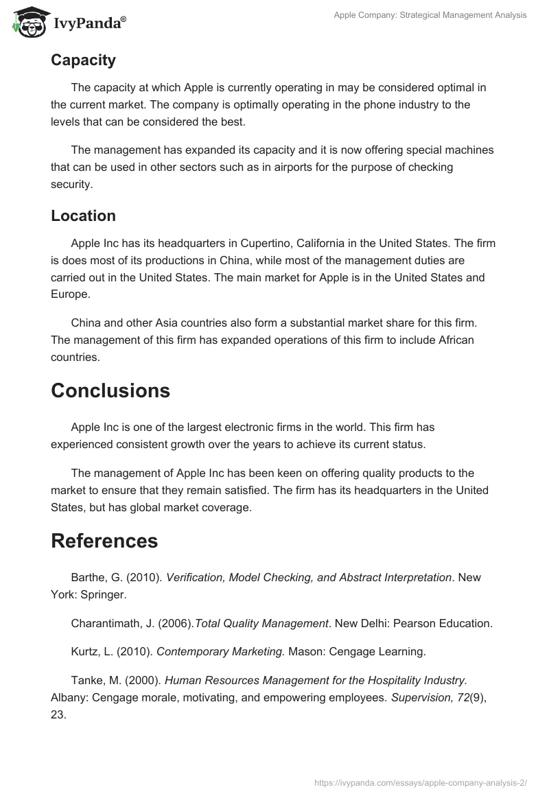Apple Company: Strategical Management Analysis. Page 4