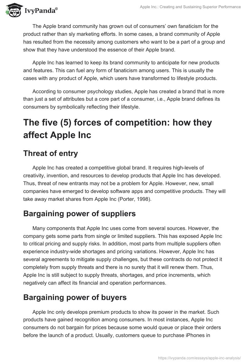 Apple Inc.: Creating and Sustaining Superior Performance. Page 3
