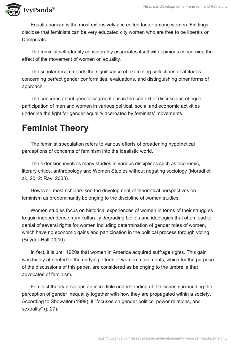 Historical Development of Feminism and Patriarchy. Page 5