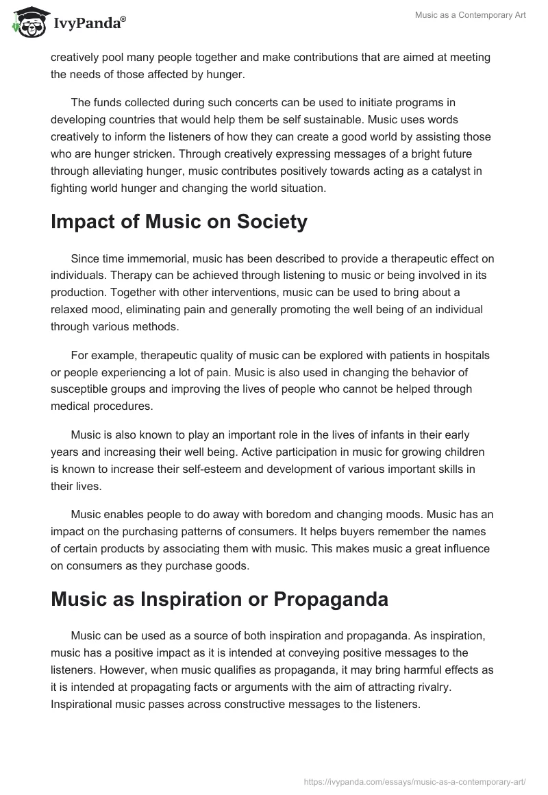 Music as a Contemporary Art. Page 2