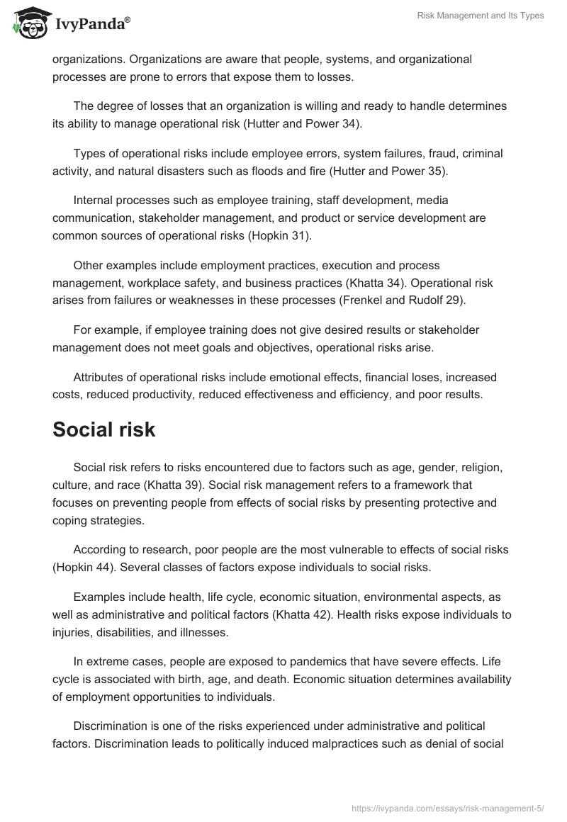 Risk Management and Its Types. Page 2
