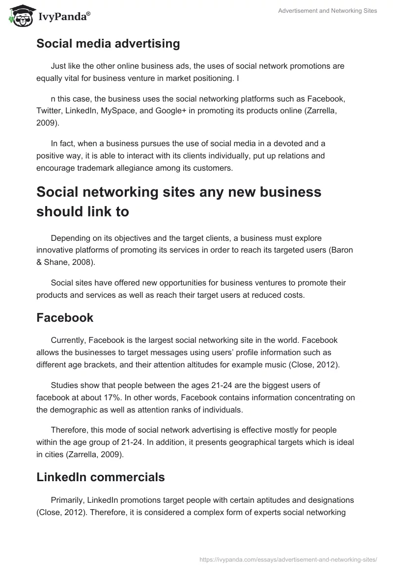 Advertisement and Networking Sites. Page 2