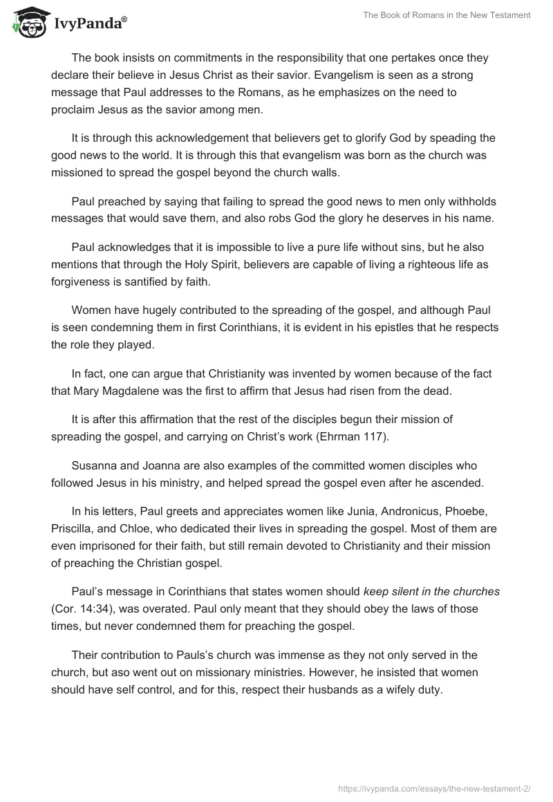 The Book of Romans in the New Testament. Page 2