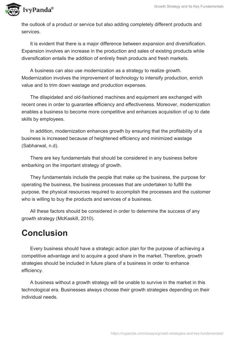 Growth Strategy and Its Key Fundamentals. Page 2